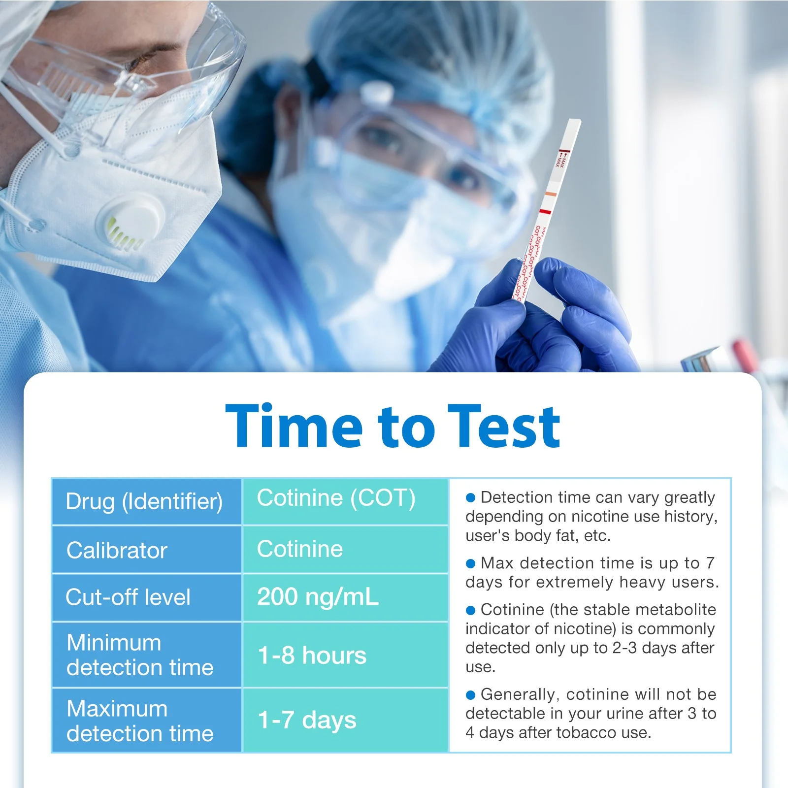 Areta Cotinine Test Strip: Nicotine Tests for Home Continine Urine Screen Test Kits Quick Result in 5 Minutes for Over The Counter Use -Detect 200ng/mL Cutoff Level - # ASCOT-114C (10 Pack) - Image 4