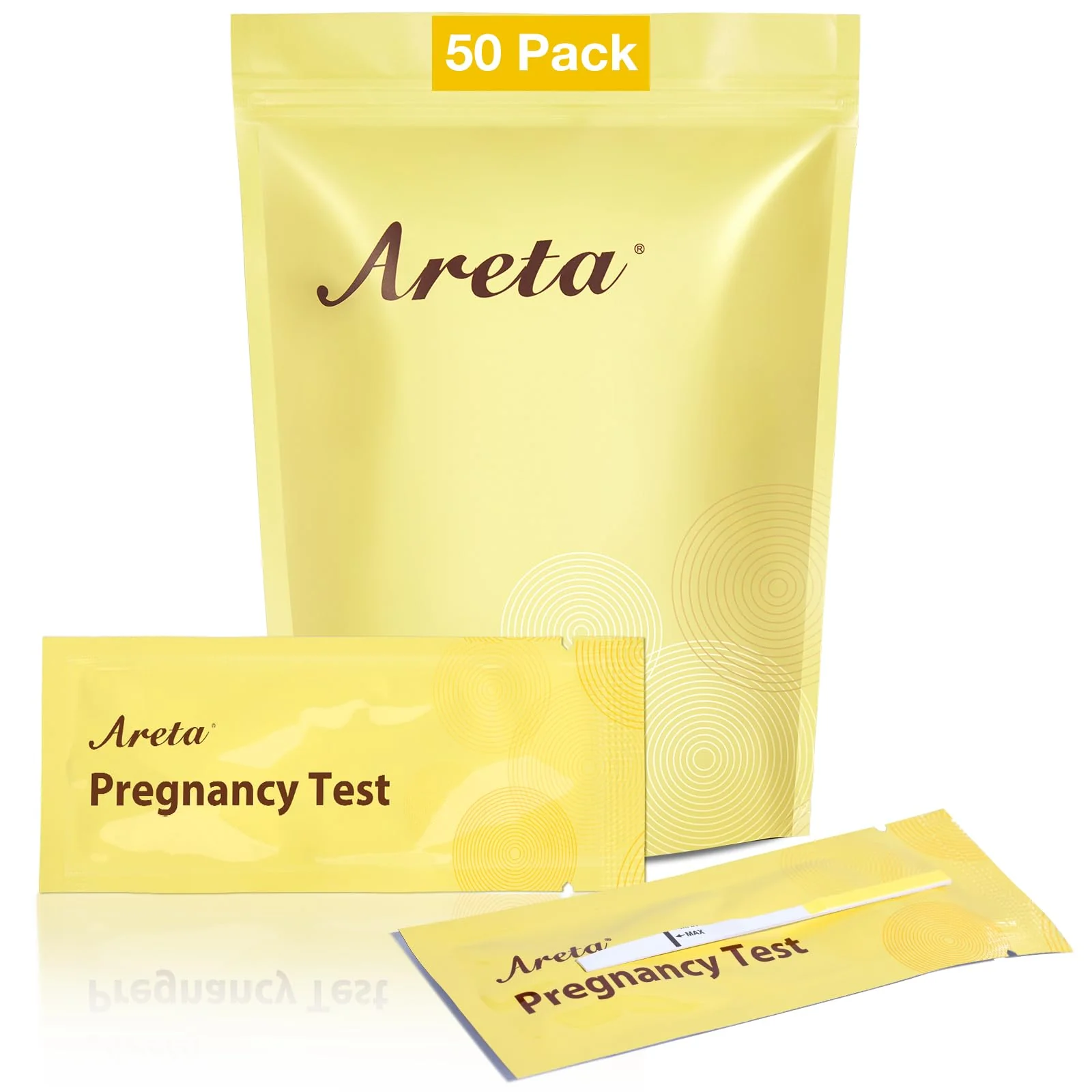 Areta Pregnancy Test Strips: 50-Pack hCG Tests, Highly Accurate and Rapid Results for Early Detection The Day After Your Missed Period | Expiration Date 11/24/2026 - Image 8