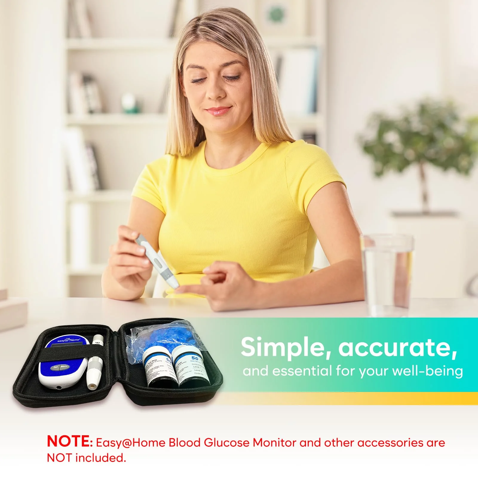 Blood Glucose Test Strips for Diabetes: for Use with Easy@Home Blood Sugar Monitor - Self Glucose Testing - 100 Diabetic Test Strips EBG-100SL-STRIP - Image 5
