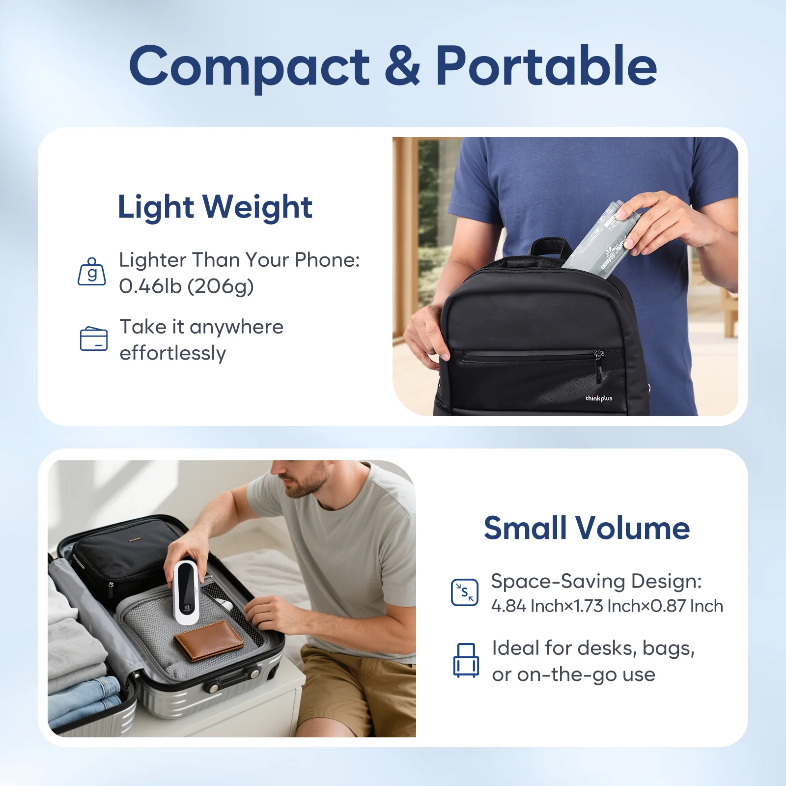 Bluetooth Wireless Blood Pressure Monitor for Home Use: Easy@Home Rechargeable BP Machine with Large Cuff, Free MyHeartPal App, One-Piece Design, Compact & Portable, iOS & Android Compatible, EBP-96B - Image 5