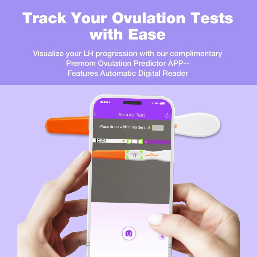 Easy@Home 25 Ovulation Predictor Kit Test Sticks, FSA Eligible Midstream Fertility Tests, Powered by Premom Ovulation Predictor App and Period Tracking - Image 8