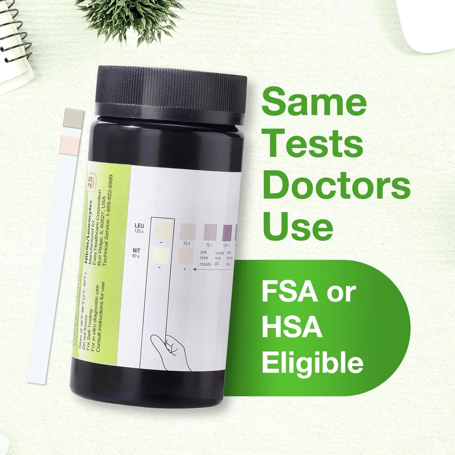 Easy@Home 50ct UTI Infection Test Strips, at Home UTI Urinalysis Testing Strips for Women Urinary Tract Bladder Health, Highly Accurate Urine Testing (UTI-50Pcs) - Image 4