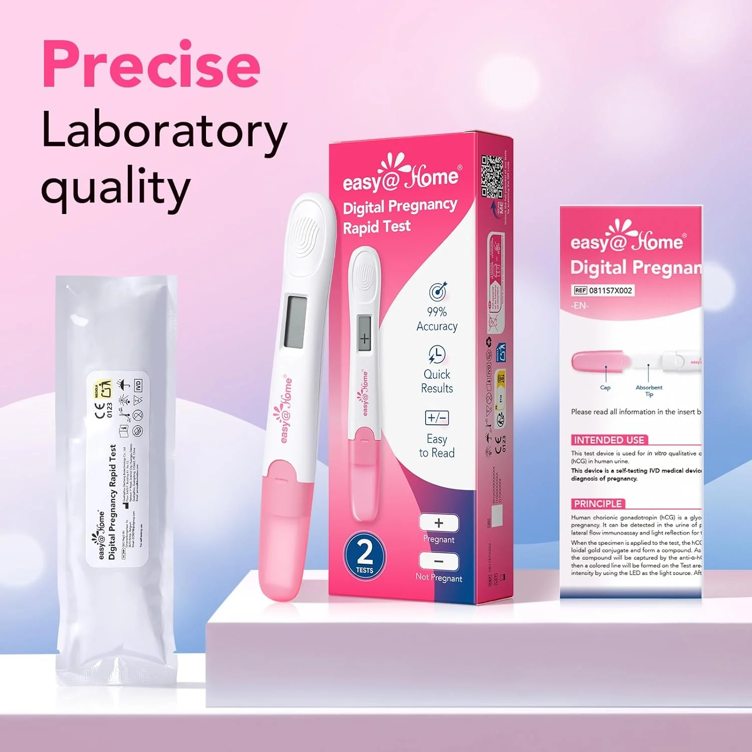 Easy@Home Digital Pregnancy Test 2 Pack – Midstream hCG Tests for Early Detection with Digital Display – Easy At-Home Use - Image 8
