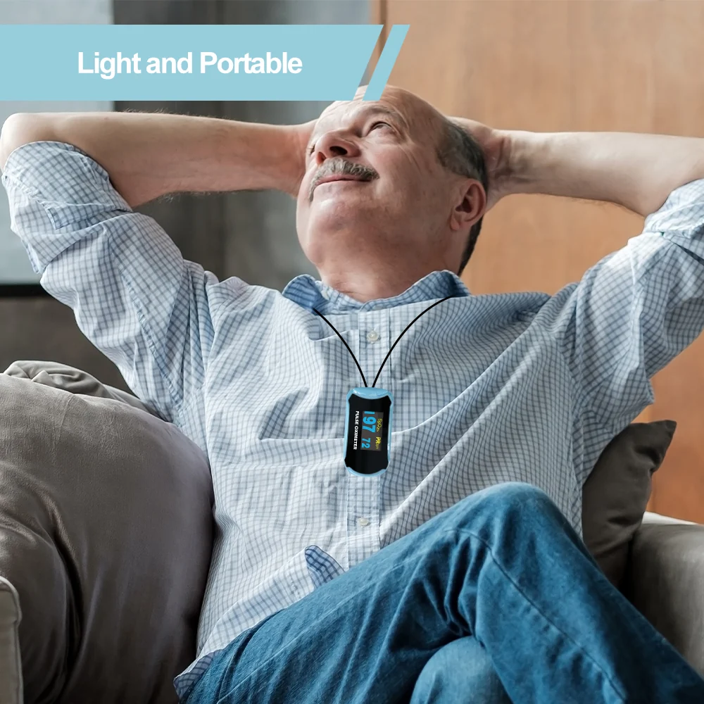 Easy@Home Fingertip Pulse Oximeter SpO2 Blood Oxygen Saturation Meter and Heart Rate Monitor, Rotatable OLED Display -EHP029 - Image 7