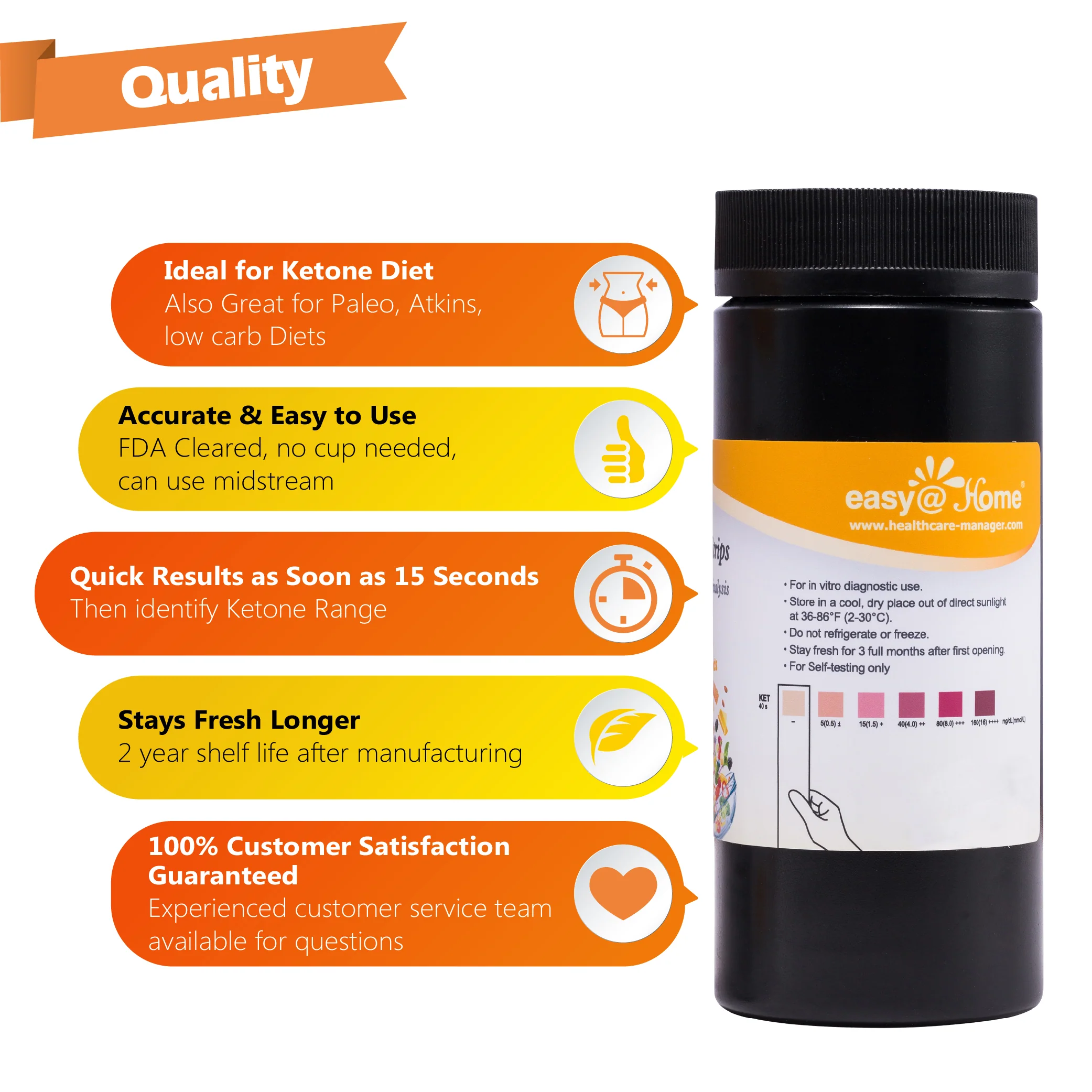 Easy@Home Ketone Strips 100 ct - Image 2
