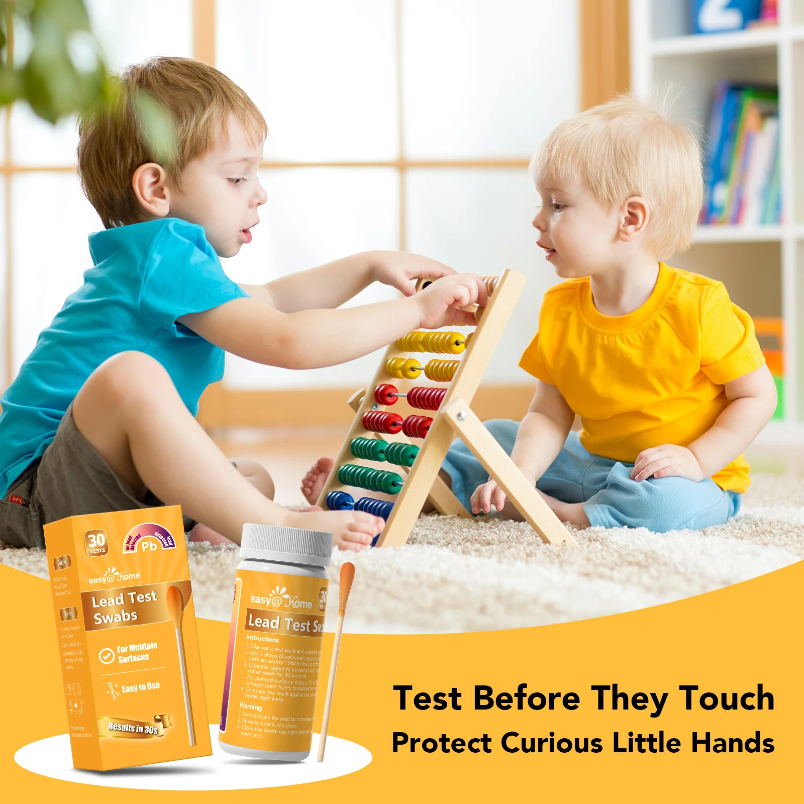 Easy@Home Lead Test Kit – 30 Rapid Testing Swabs with 30‑Second Colour‑Change Results. at Home Lead Test Kits Use for Paint, Toys, Dishes, Metals, Ceramic, Wood #EZLT-S:30 - Image 2