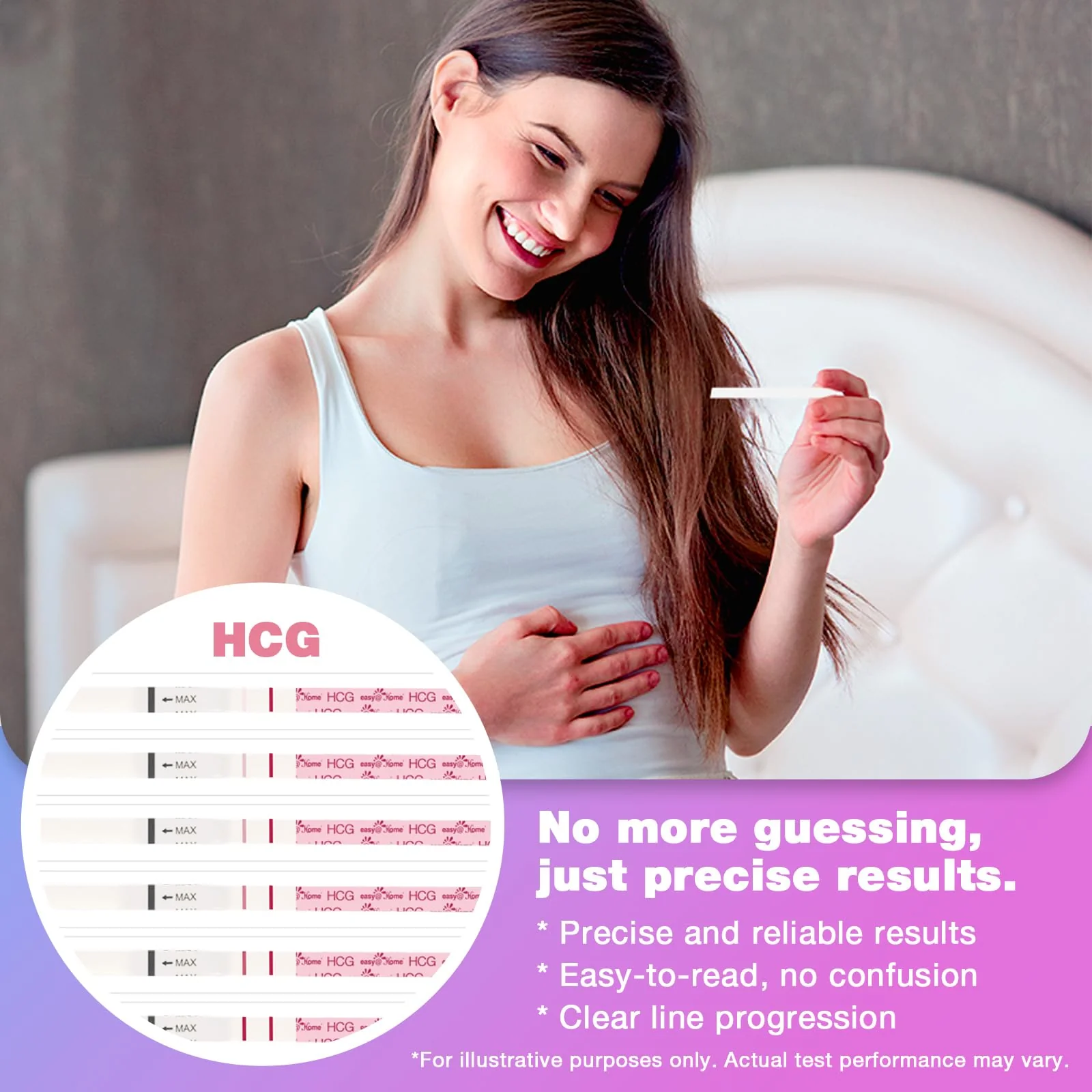 Easy@Home 50 Ovulation Test Strips and 20 Pregnancy Test Strips Combo Kit, (50 LH + 20 HCG)-Package May Vary - Image 3