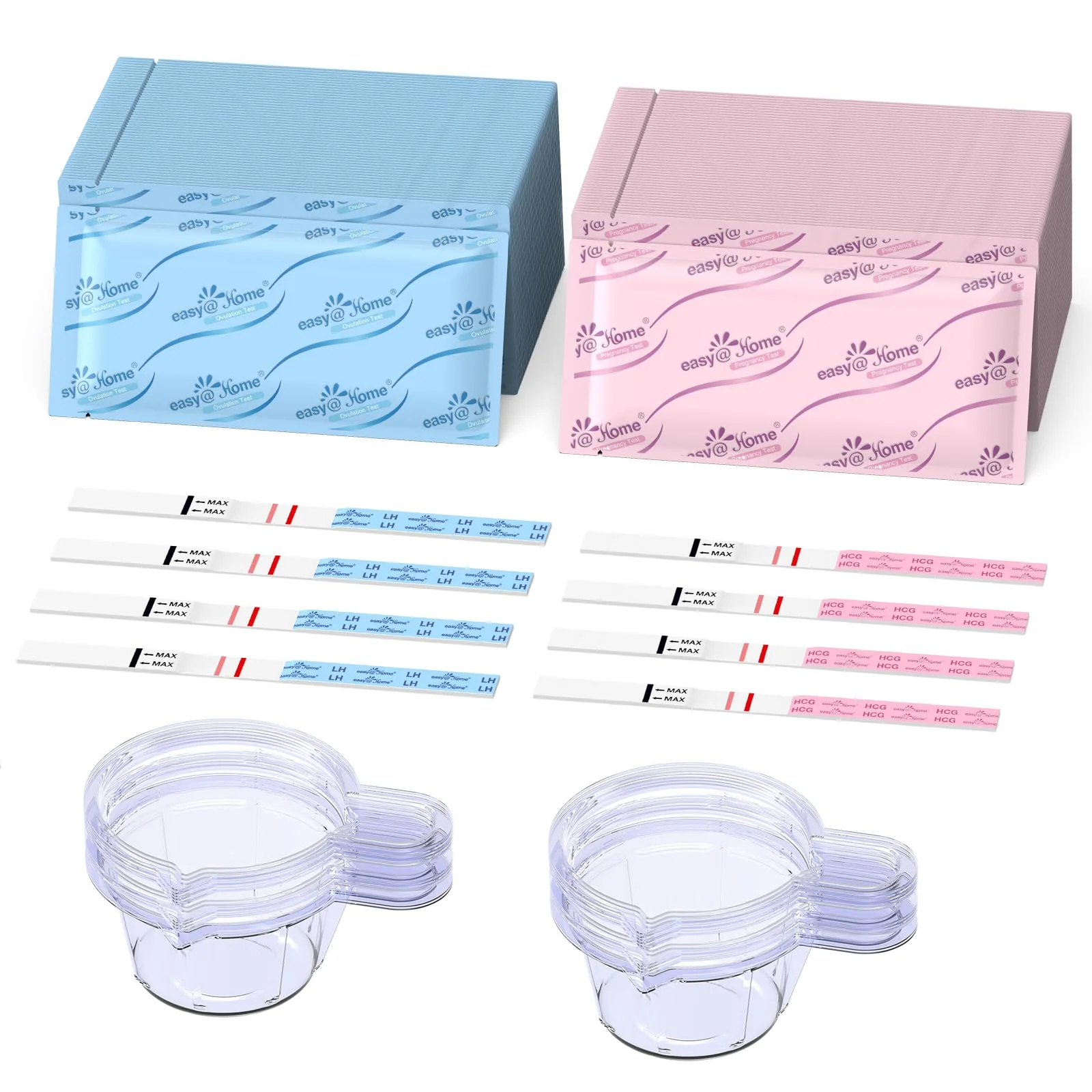 Easy@Home Ovulation & Pregnancy Test Strips Kit: 25 Ovulation Tests 10 Pregnancy Tests & 35 Large Urine Cups - Powered by Premom Ovulation APP | 25LH + 10HCG + 35 Urine Cups - Image 9