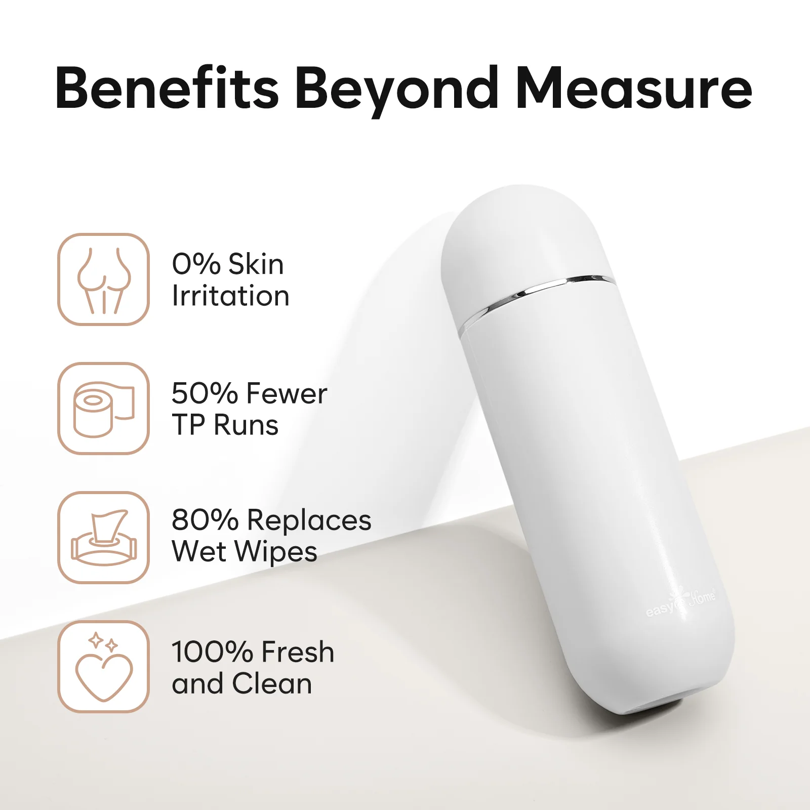 Easy@Home Portable Bidet for Travel: Handheld Sprayer Kit - Personal Hygiene Peri Bottle for Women & Men | Perineal & Postpartum Care Essentials | 380mL (12.8 oz) Large Capacity Bottle | EPB-01 Grey - Image 2