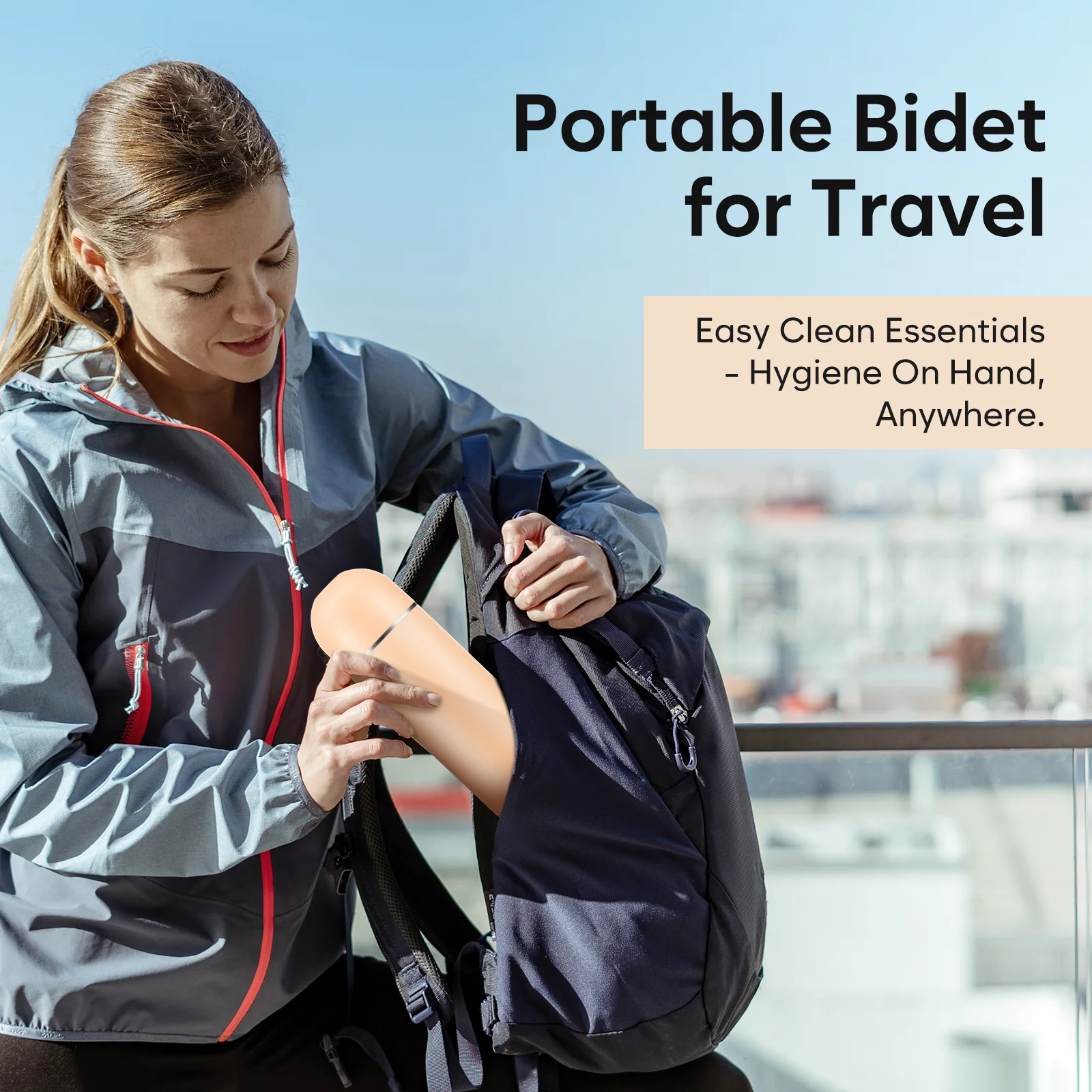 Easy@Home Portable Travel Bidet: Peri Bottle for Postpartum Care & Personal Hygiene - Handheld Sprayer Kit with 380ml(12.8 oz) Large Capacity Bottle - High Pressure Water Spray for Women & Men | EPB-01 Brown - Image 5