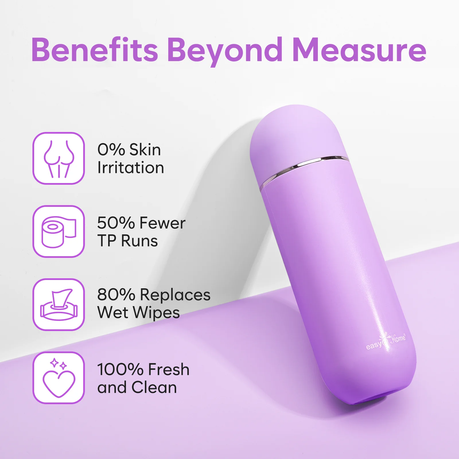 Easy@Home Portable Travel Bidet: Peri Bottle for Postpartum Essentials - Handheld Sprayer Kit for Perineal Care & Personal Hygiene | 380ml (12.8oz) | Women & Men | EPB-01 Pink - Image 2