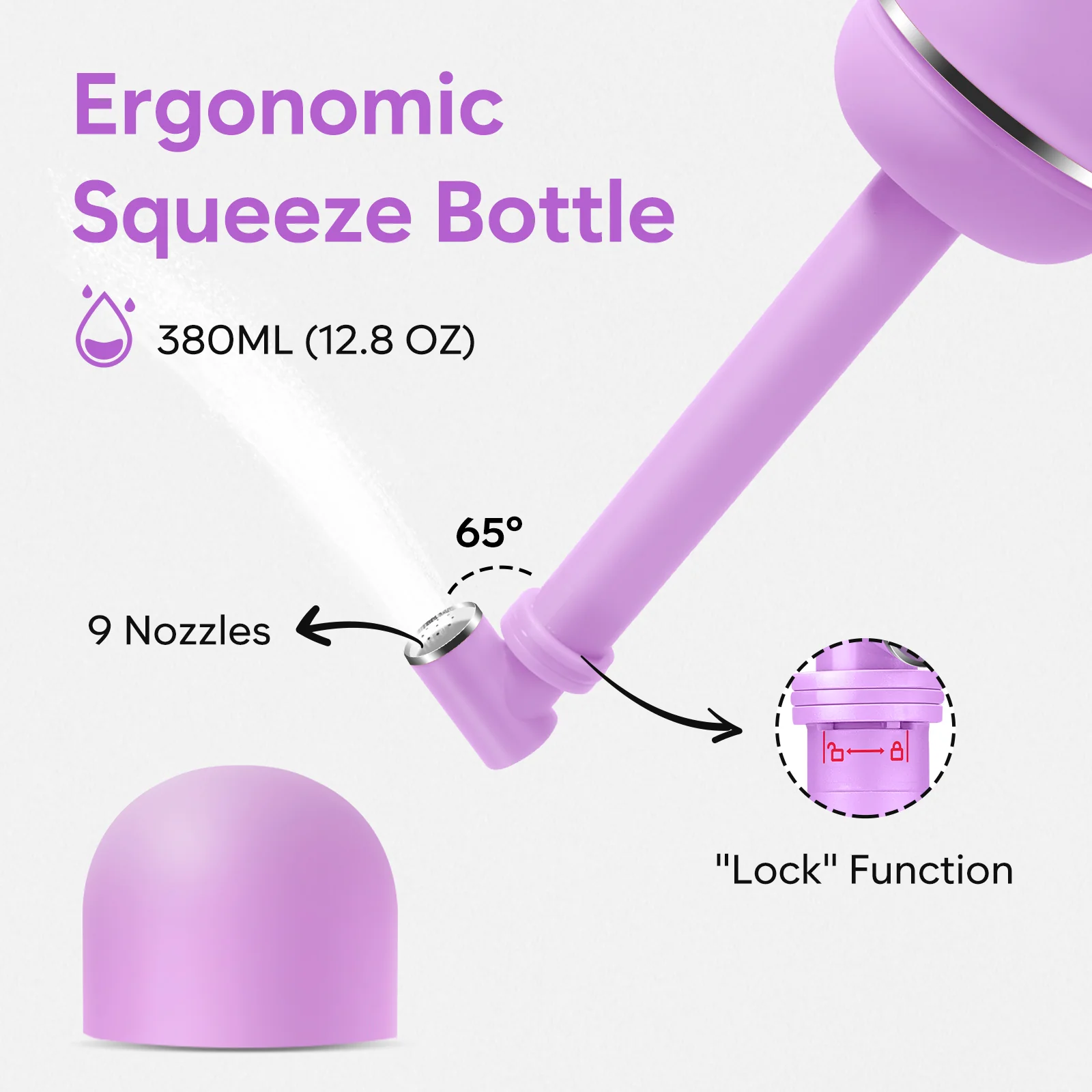 Easy@Home Portable Travel Bidet: Peri Bottle for Postpartum Essentials - Handheld Sprayer Kit for Perineal Care & Personal Hygiene | 380ml (12.8oz) | Women & Men | EPB-01 Pink - Image 3