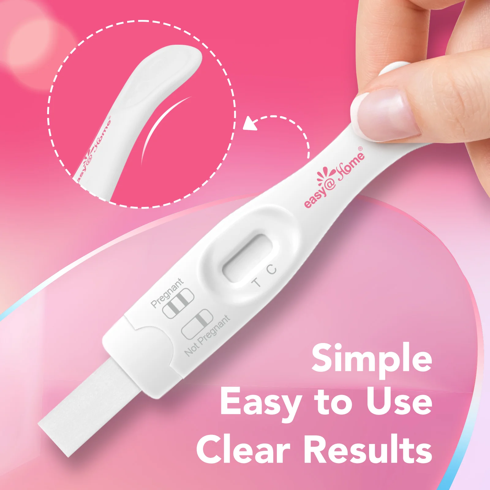 Easy@Home Pregnancy Test Sticks: Early Detection - Easy to Use at Home Rapid Result - Pregnancy Tests with Curved Handle | 5 Pack - EZW1-MA-5 - Image 2