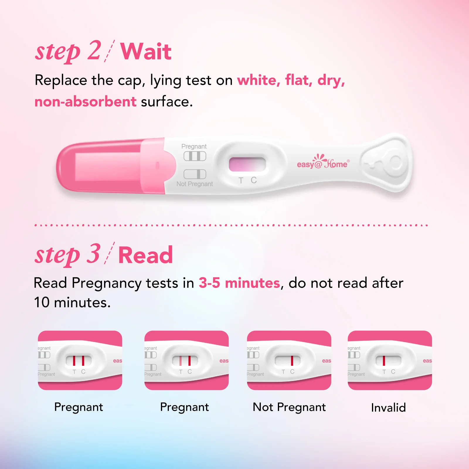 Easy@Home Pregnancy Test Sticks: Early Detection - Easy to Use at Home Rapid Result - Pregnancy Tests with Curved Handle | 5 Pack - EZW1-MA-5 - Image 4