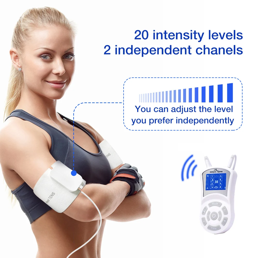 Easy@Home Heat TENS Unit, TENS EMS Unit with Heat Therapy, 510K Cleared, Large Back Lit Display FSA Eligible Pain Management and Muscle Stimulator Massager, Pain Relief Therapy EHE018 - Image 4