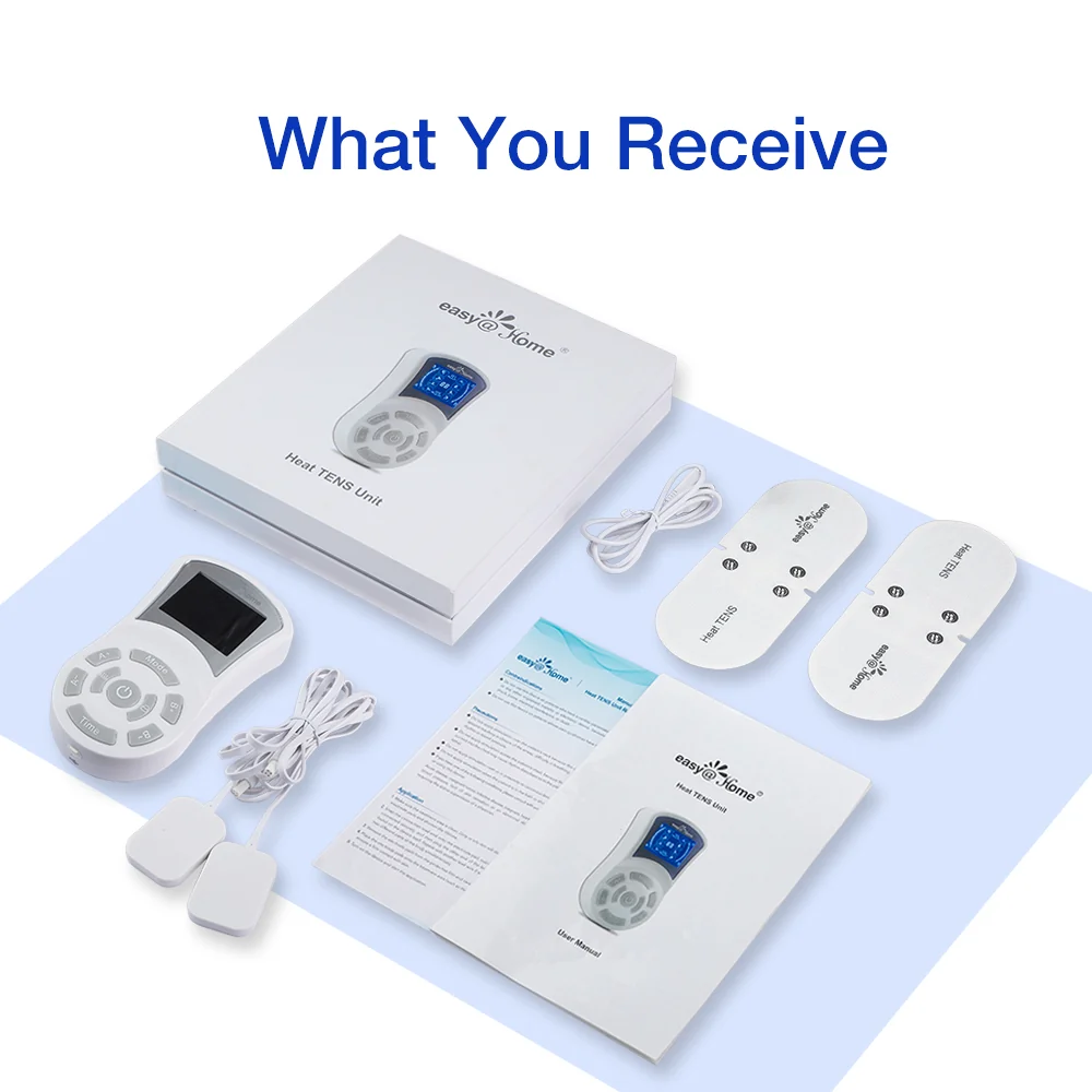 Easy@Home Heat TENS Unit, TENS EMS Unit with Heat Therapy, 510K Cleared, Large Back Lit Display FSA Eligible Pain Management and Muscle Stimulator Massager, Pain Relief Therapy EHE018 - Image 7