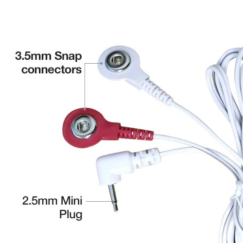 Easy@Home Replacement TENS Lead Wires, for EHE029G,2.5mm Mini Plug to Two 3.5mm Snap Connectors,2pc/Pack #EHE029G(W) - Image 3