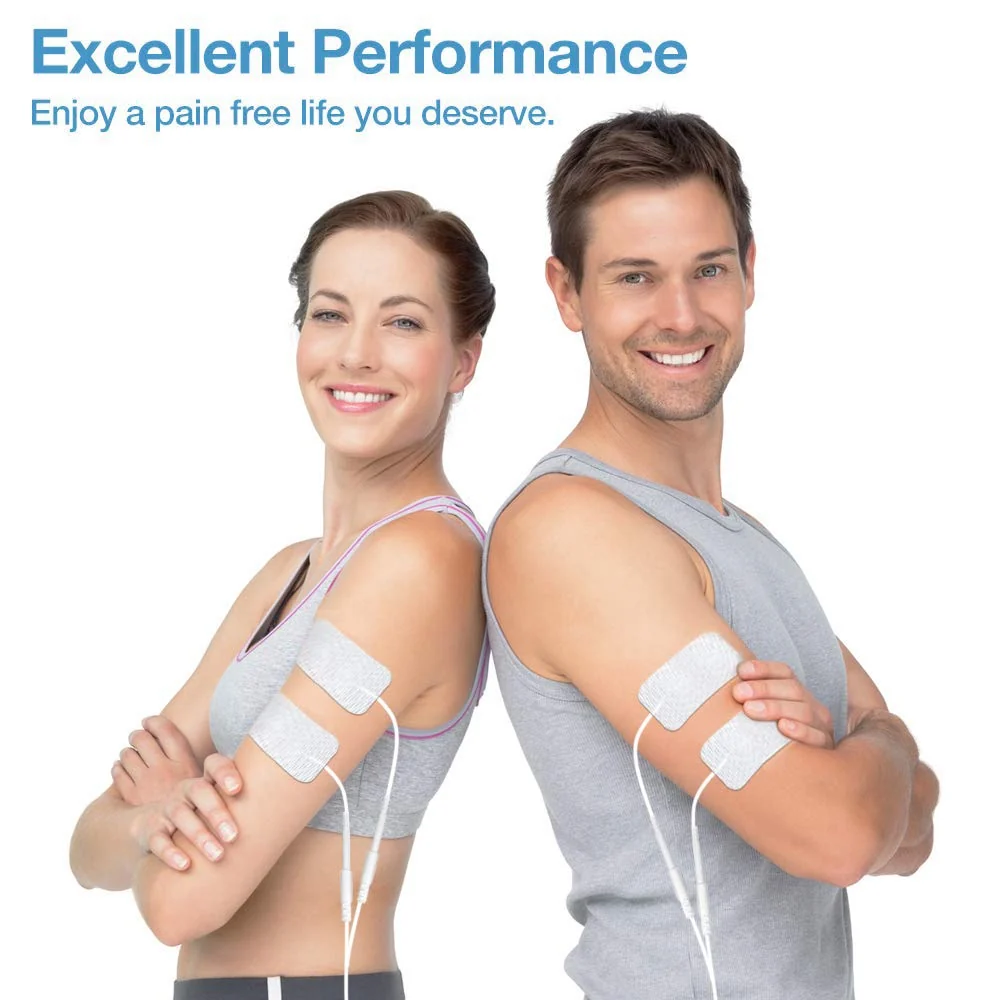 Easy@Home Tens Unit Self Stick Carbon Electrode Pads, Non Irritating Design 16 Pcs 2" x 4" Reusable Pads - Image 4