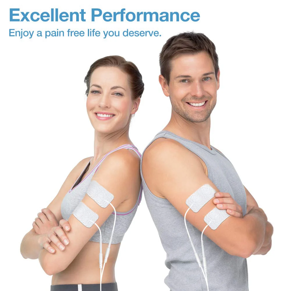 Easy@Home Tens Unit Self Stick Carbon Electrode Pads, Non Irritating Design 16 Pcs 2" x 4" Reusable Pads - Image 6