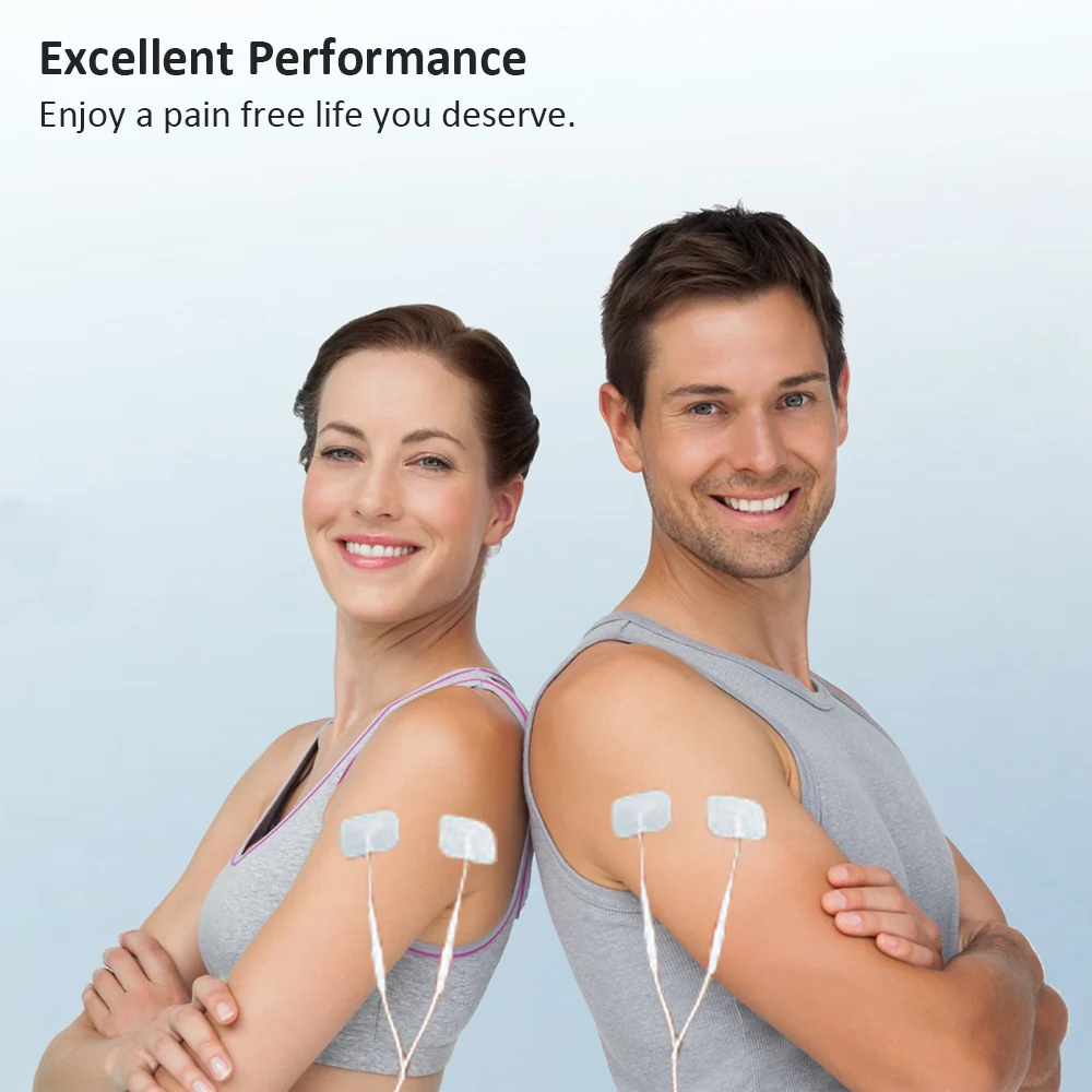 Easy@Home Tens Unit Self Stick Carbon Electrode Pads, Non Irritating Design 40 Pack 2" x 2" Reusable Pads - Image 5