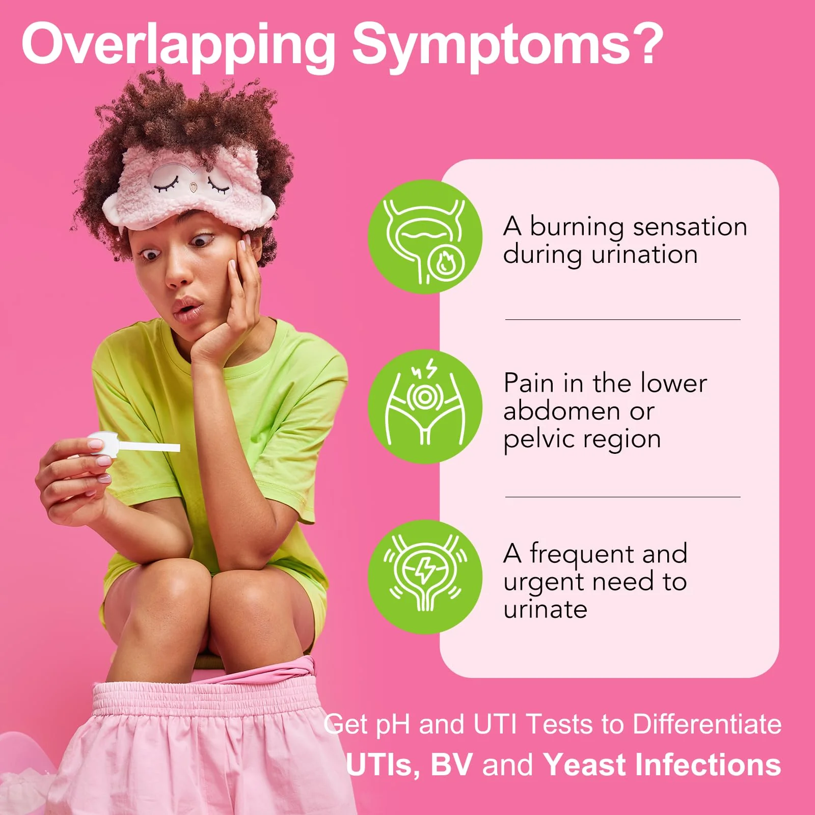 Easy@Home Vaginal pH Test Strips & UTI Test Kits (8 Pack): Yeast Infection, BV, UTI Tests for Women, Fast Accurate Results, 4 Urinary Tract Infection & 4 Feminine pH Health Tests - Image 2
