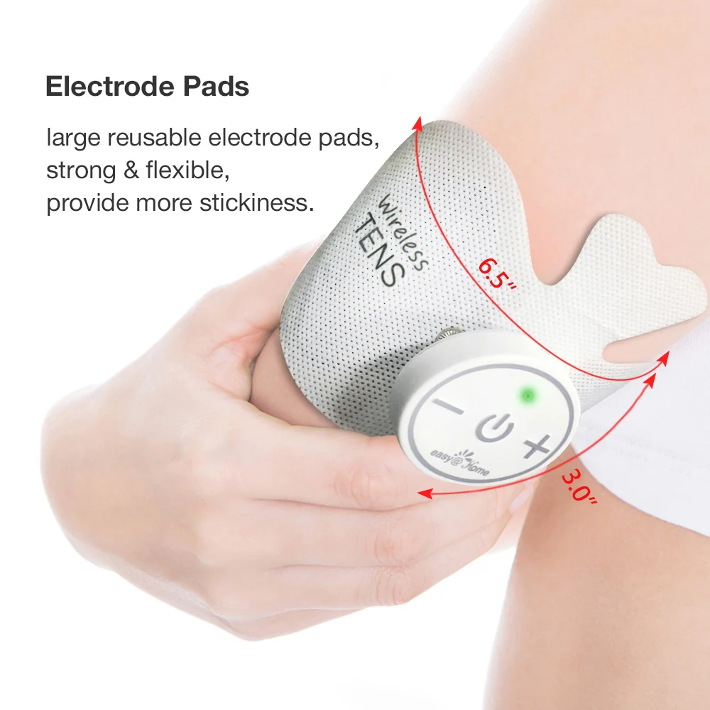 Easy@Home Tens Unit Wireless Electrode Pads Self Stick Carbon Pads, 4 Pack 6.5" x 3" Reusable - Non Irritating Design Pulse Massagers Replacement ETP015 - Image 4