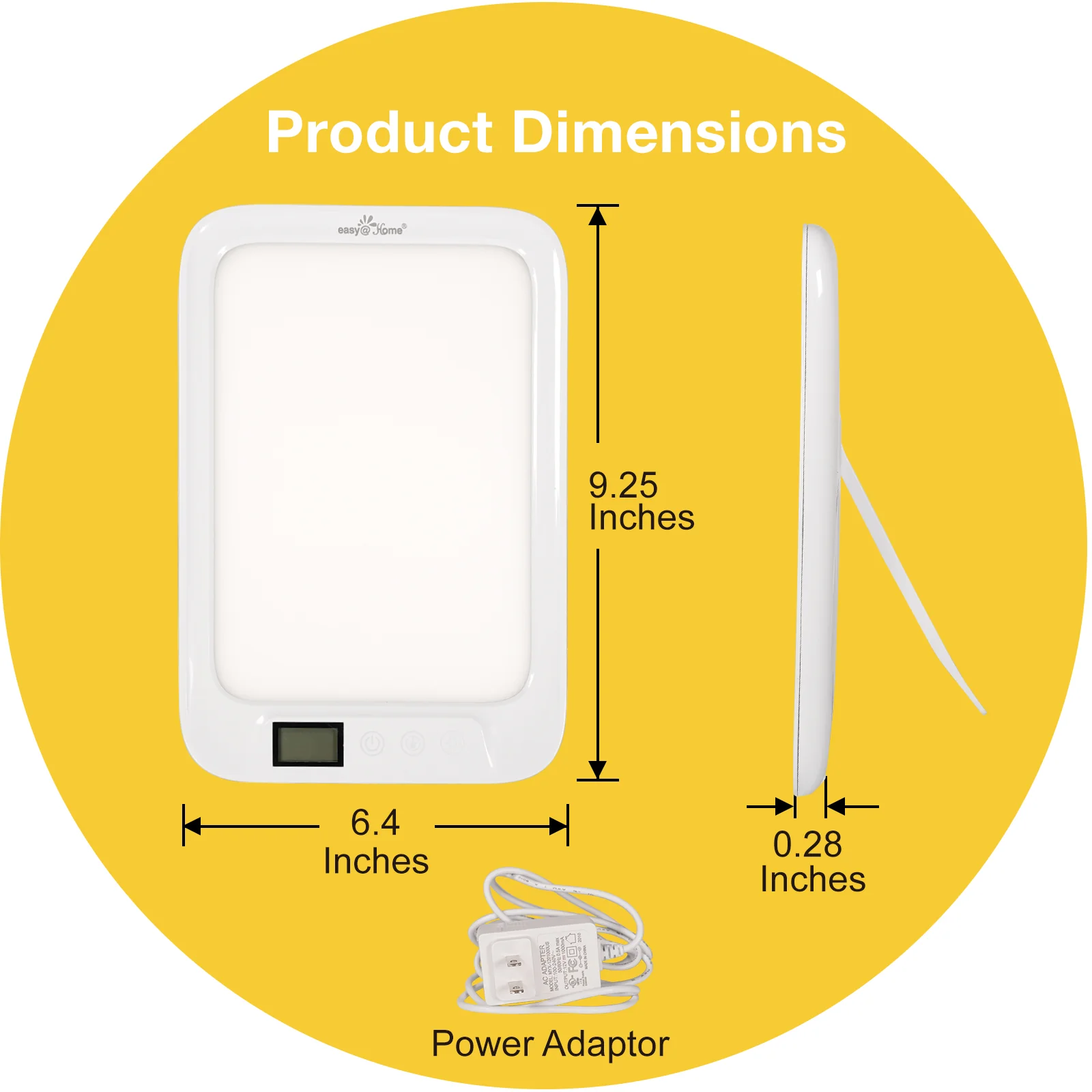 Light Therapy Lamp Easy@Home UV-Free 10000 Lux Happy Light Therapy Lamp |Sad Lamp | Sun Lamp |Seasonal Sunlight with 3 Color Adjustable Brightness Levels Timer Memory Function,ELT-492-WT - Image 5