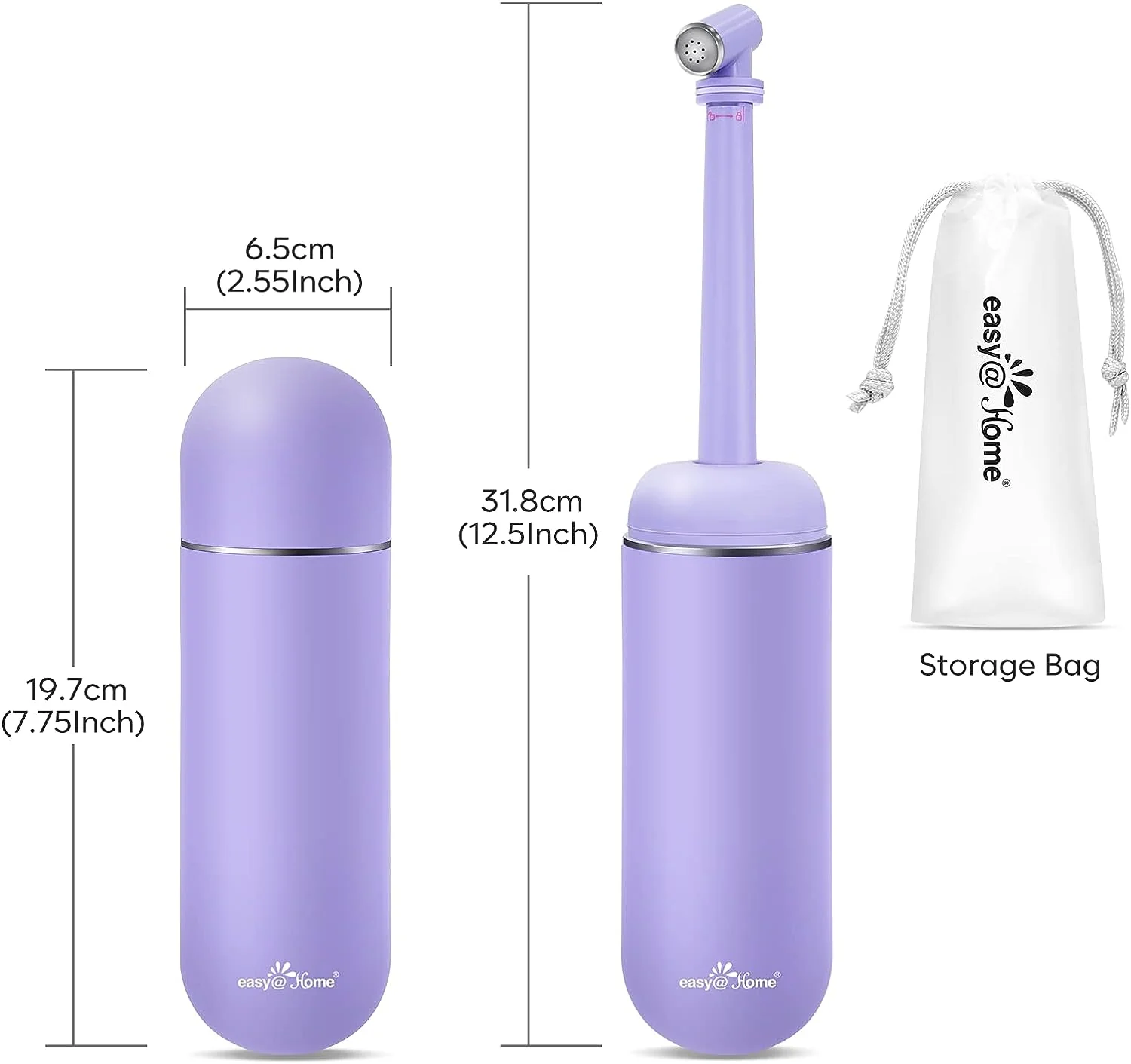 Portable Peri Bottle for Postpartum & Perineal Care: Easy@Home Handheld Bidet Perfect for Personal Hygiene Cleaning & Travel Friendly | 380ml Leakproof & Convenient Design | EPB-01 Purple - Image 6