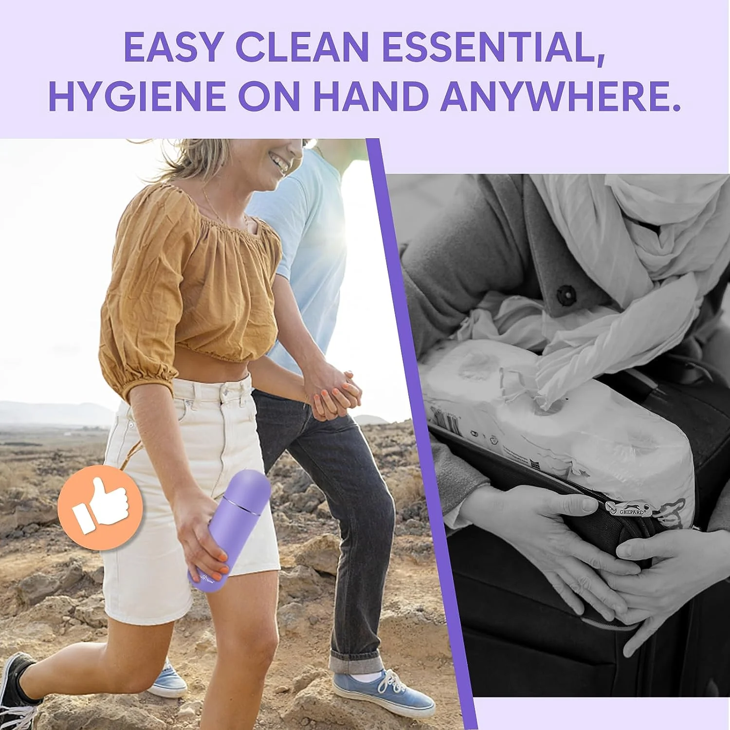Portable Peri Bottle for Postpartum & Perineal Care: Easy@Home Handheld Bidet Perfect for Personal Hygiene Cleaning & Travel Friendly | 380ml Leakproof & Convenient Design | EPB-01 Purple - Image 8