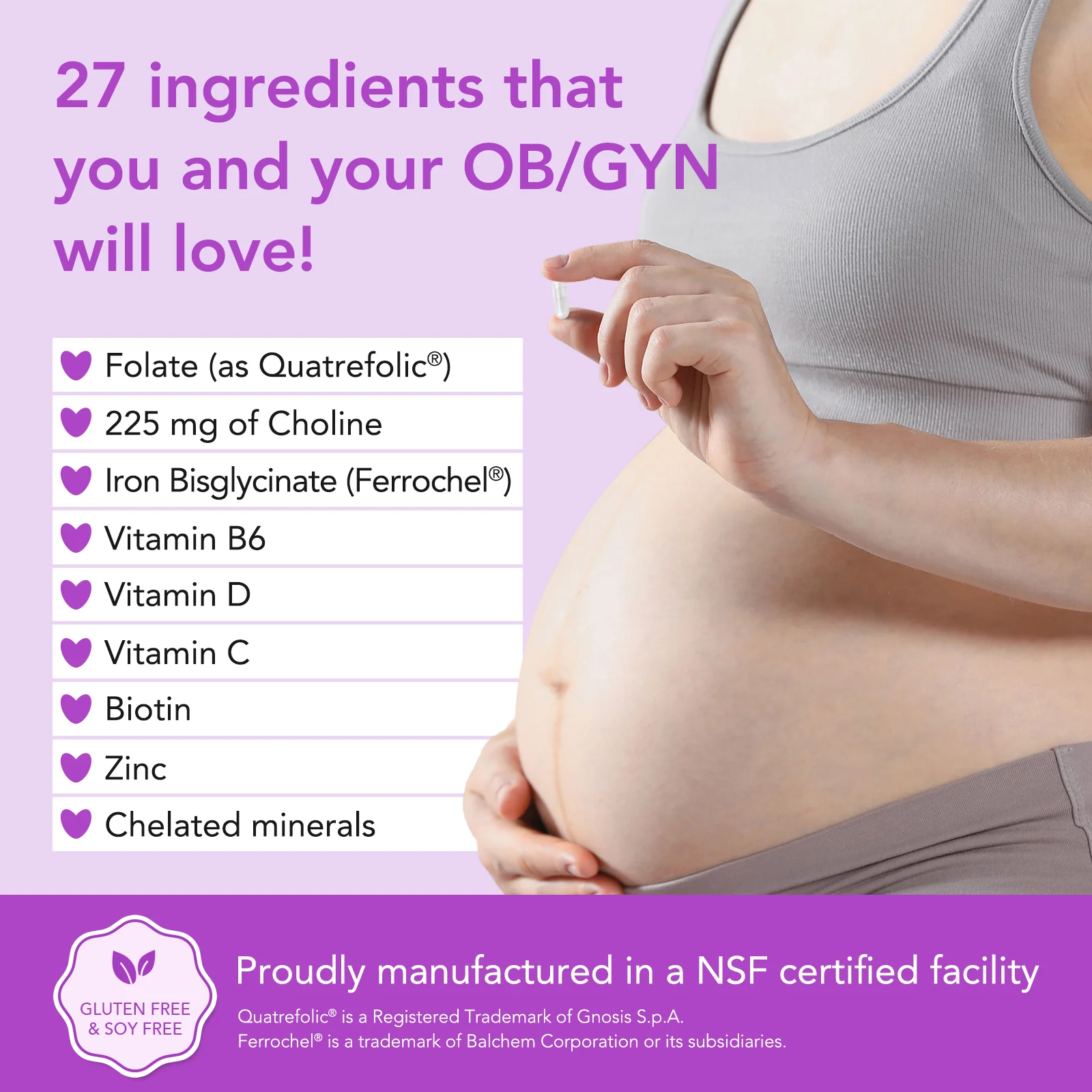 Premom Multivitamin for Women - Prenatal Formula Vitamin Supplements: Methyl Folate + Iron + Biotin + Zinc + 27 Nutrients, Choline + B Complex Conception Fertility Prenatal Vitamins - Image 2