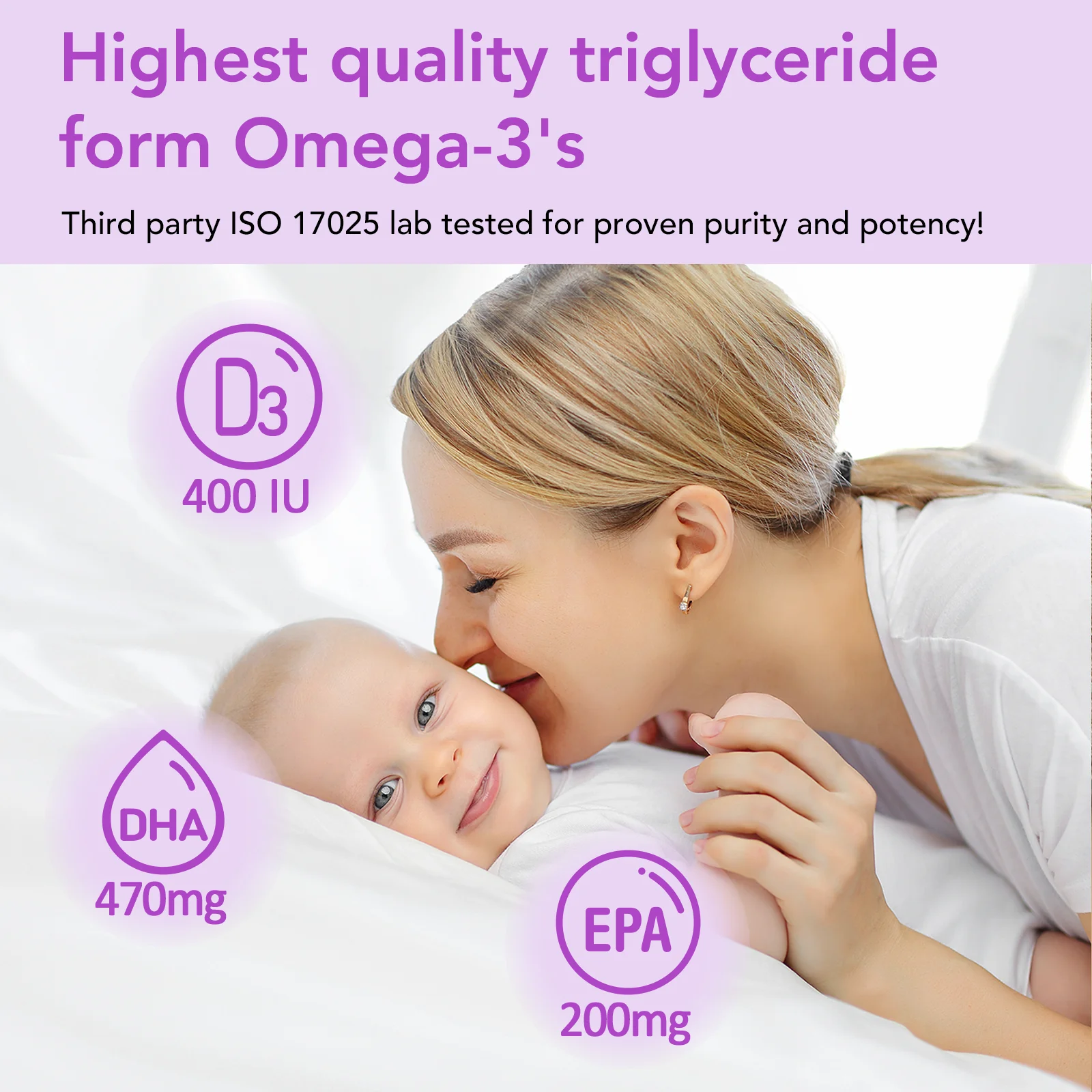 Premom Prenatal DHA Fish Oil - Triglyceride Omega 3 with 470mg DHA, 200mg EPA + 400 IU VIT D3 - Image 2