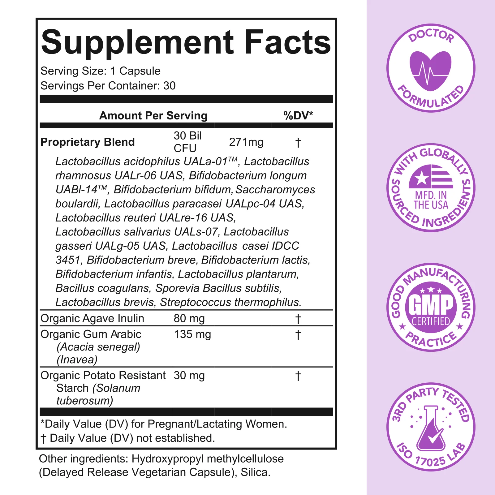 Premom Prenatal Pre & Probiotics for Women: Organic Prebiotics, 30 Billion CFU, 18 Diverse Strains - Image 3