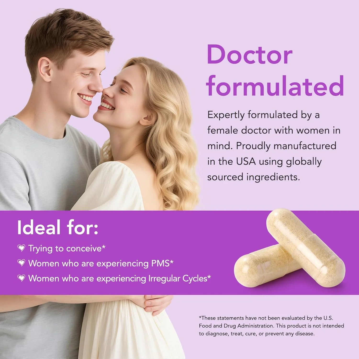 Premom Vitex, 1,000mg Per Serving, Vitex Chasteberry Supplement for Women, 2-in-1 with Fat Soluble Vitamin C, Hormone Balance, Fertility, Menstrual Cycle, & PMS Support*, Vegan, 60 Veggie Capsules - Image 6