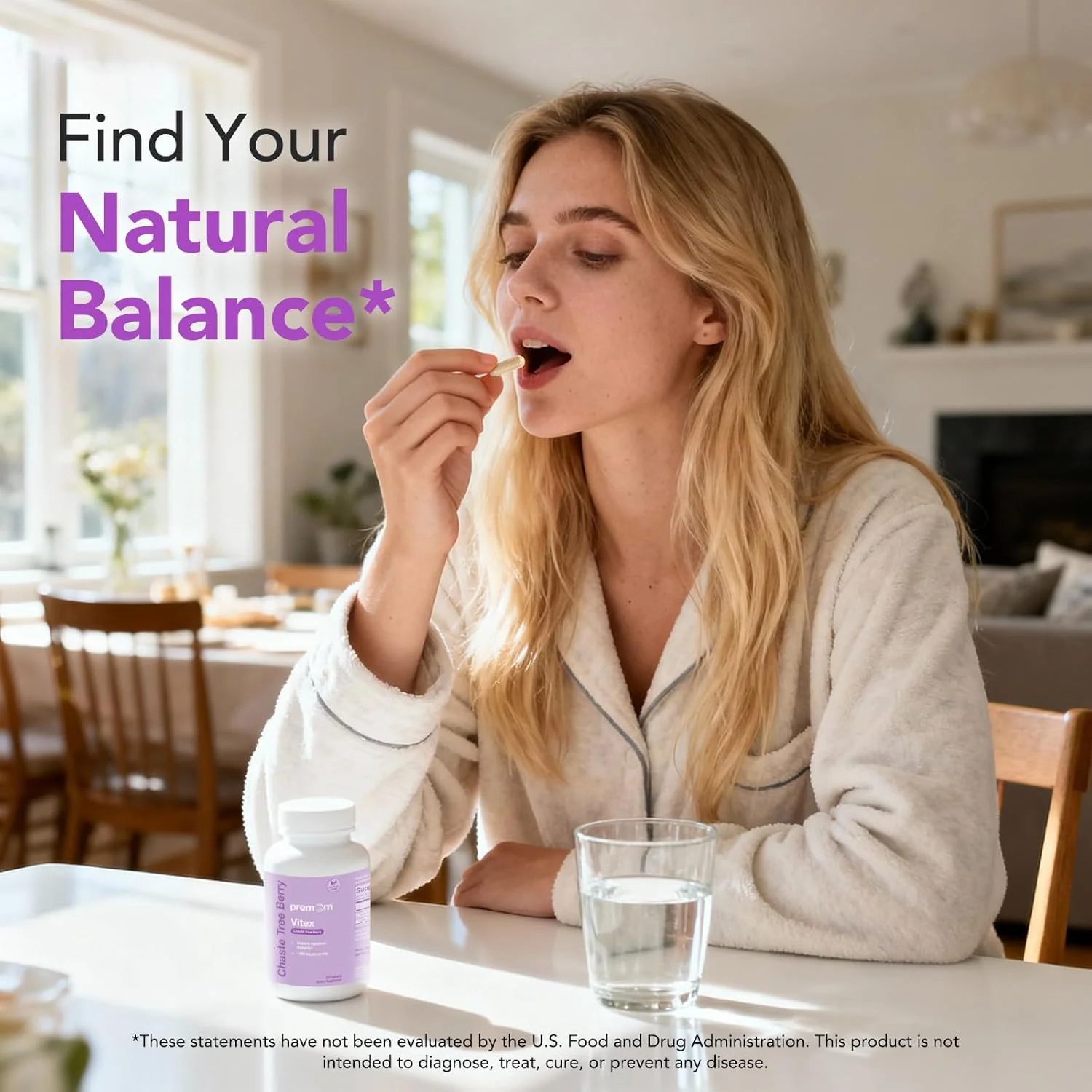 Premom Vitex, 1,000mg Per Serving, Vitex Chasteberry Supplement for Women, 2-in-1 with Fat Soluble Vitamin C, Hormone Balance, Fertility, Menstrual Cycle, & PMS Support*, Vegan, 60 Veggie Capsules - Image 7