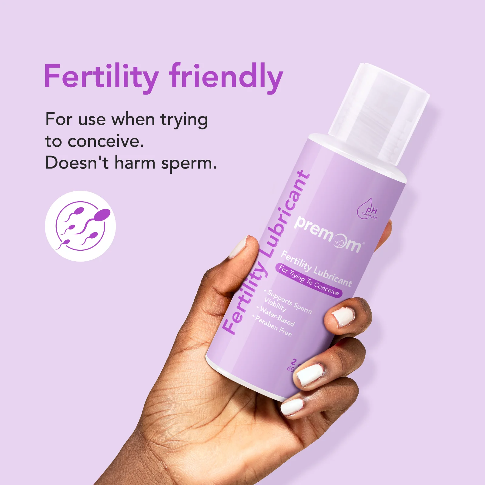 Premom Water Based Fertility Lubricant - Pregnancy-Prep Lube for Women & Couples Trying to Conceive: Sperm Friendly | pH Balanced | Paraben Free | 2 Fl Oz,  PF-LBT-T2 - Image 2
